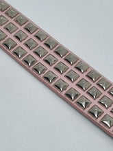 Load image into Gallery viewer, Vintage 90&#39;s Leather Pyramid Studded Belt in Pink
