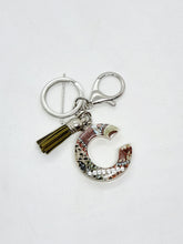 Load image into Gallery viewer, Resin Alphabet Letter Silver Paisley Tassel Keychains
