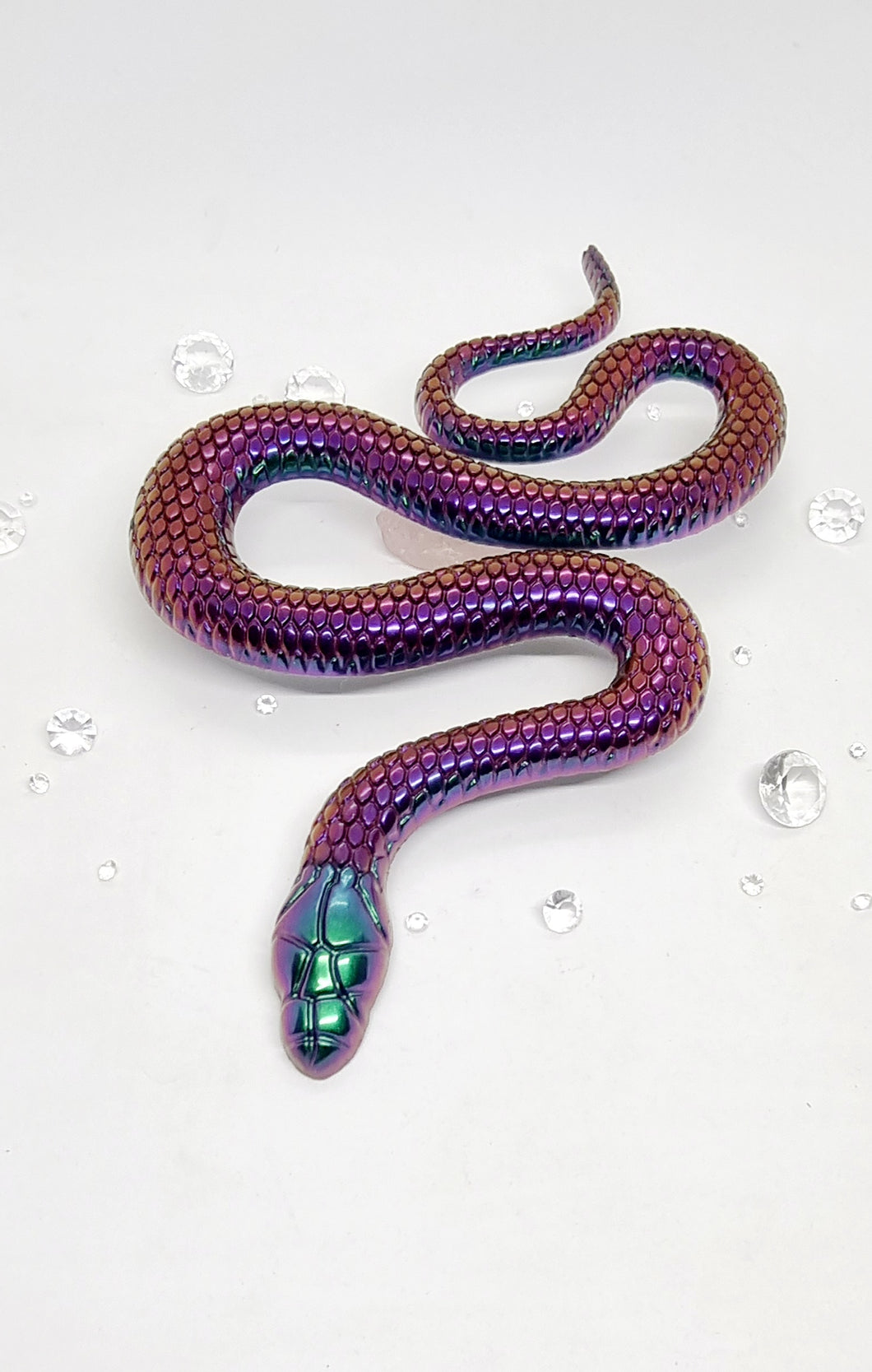 Handcrafted Holographic Resin Snake Wall Décor