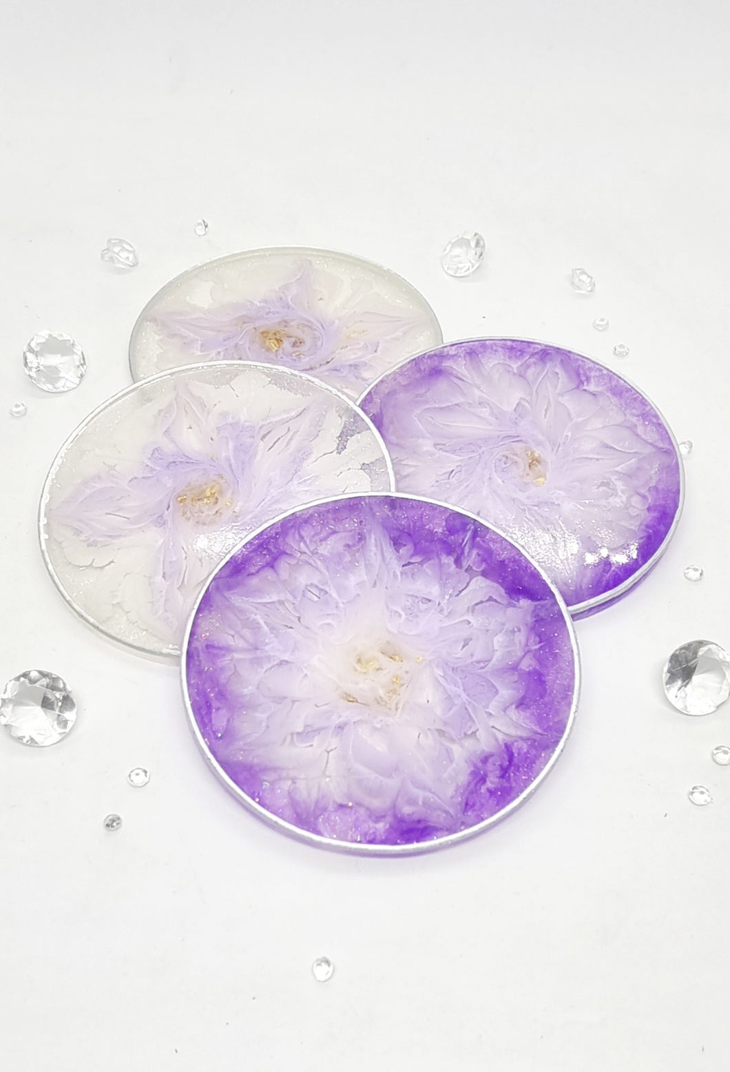 Lilac Lavender 3D Bloom Resin Coasters