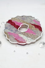 Load image into Gallery viewer, Pink &amp; Silver Glitter Washi Tape Geode Resin Coasters
