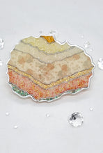 Load image into Gallery viewer, Lemon Citrus &amp; Silver Glitter Washi Tape Geode Resin Coasters
