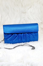 Load image into Gallery viewer, Electric Blue Satin Clutch
