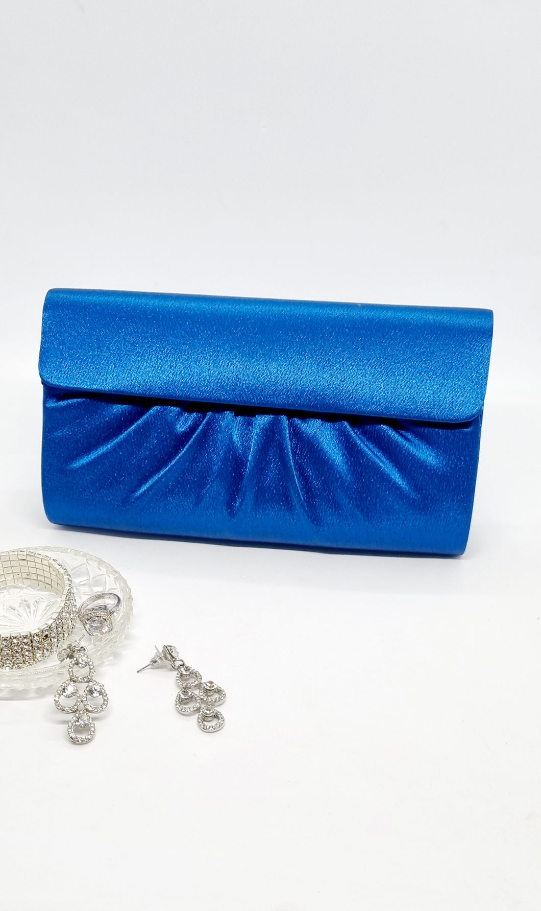 Electric Blue Satin Clutch