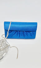 Load image into Gallery viewer, Electric Blue Satin Clutch
