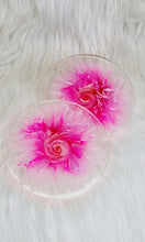 Load image into Gallery viewer, Handcrafted Hot Pink 3D Bloom Resin Coasters
