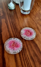 Load image into Gallery viewer, Handcrafted Hot Pink 3D Bloom Resin Coasters
