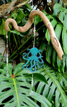 Load image into Gallery viewer, Driftwood &amp; Colour Change Octopus Wind Chime &amp; Sun Catcher Mobile
