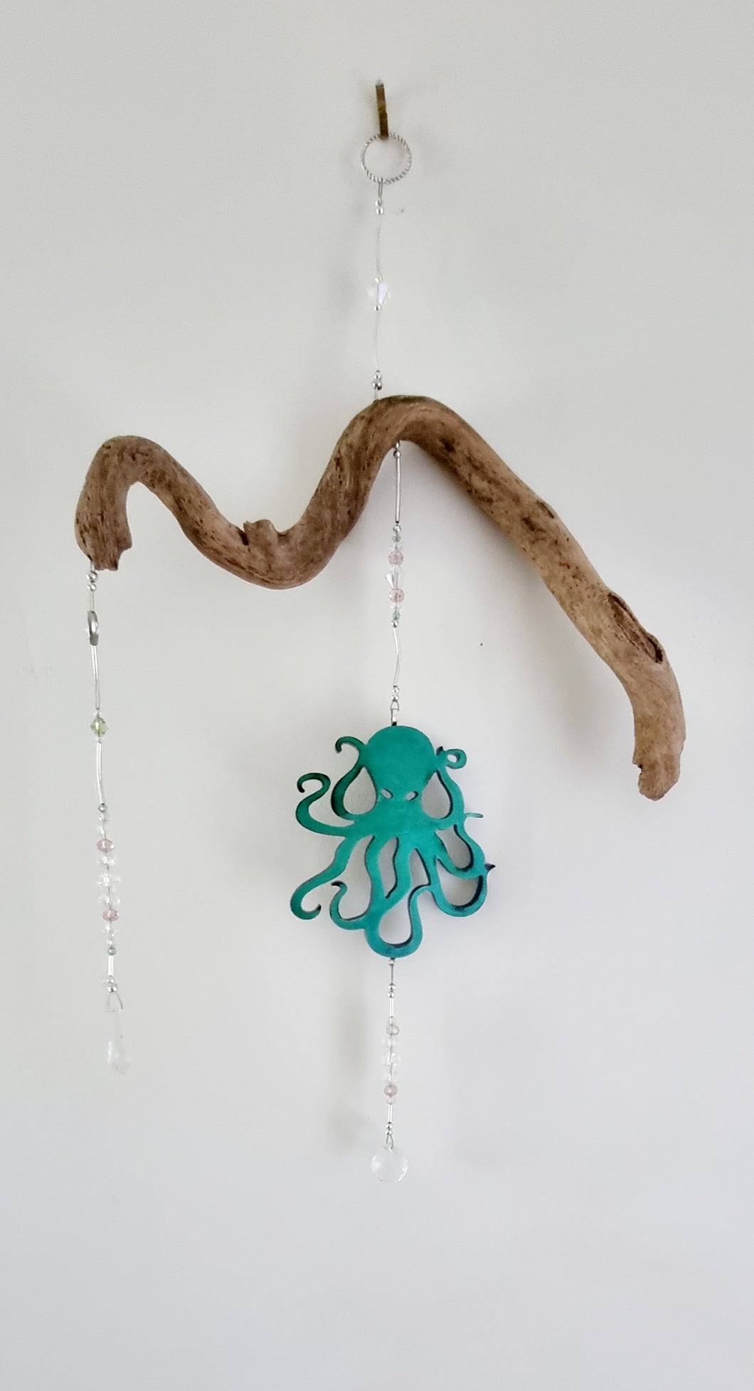 Driftwood & Colour Change Octopus Wind Chime & Sun Catcher Mobile