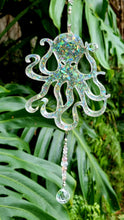 Load image into Gallery viewer, Driftwood &amp; Holographic Glitter Octopus Wind Chime Suncatcher
