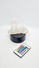 Load image into Gallery viewer, Glitter Unicorn Figurine Lamp &amp; Multi Colour Changing LED Light Base With Remote Control
