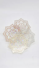 Load image into Gallery viewer, Chunky Glitter Translucent Mandala Flower Resin Coaster Set
