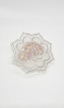 Load image into Gallery viewer, Chunky Glitter Translucent Mandala Flower Resin Coaster Set
