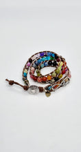 Load image into Gallery viewer, &#39;Tusk&#39; Leather Boho Triple Wrap Gemstone Bead Bracelet
