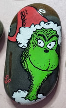 Load image into Gallery viewer, Set of 3 x Grinch Hand-Painted Kindness Rocks
