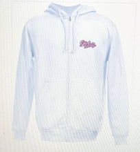 Load image into Gallery viewer, White Custom Zip Up Hoodie with Embroidered GitG Logo
