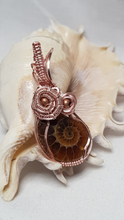 Load image into Gallery viewer, Rose Gold Beaded Ammonite Fossil Pendant
