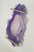 Load image into Gallery viewer, Purple &amp; Silver Crystal Geode Dressing Table Jewellery Tray
