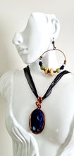 Load image into Gallery viewer, Antique Copper Wire Wrapped Sodalite Cabochon Pendant
