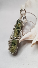 Load image into Gallery viewer, Silver Freeform Tumbled Rainforest Jasper Pendant
