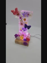 Load and play video in Gallery viewer, Floral Colour Changing LED Alphabet Lamp With Remote Control
