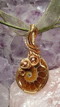 Load image into Gallery viewer, Gold Beaded Ammonite Fossil Pendant
