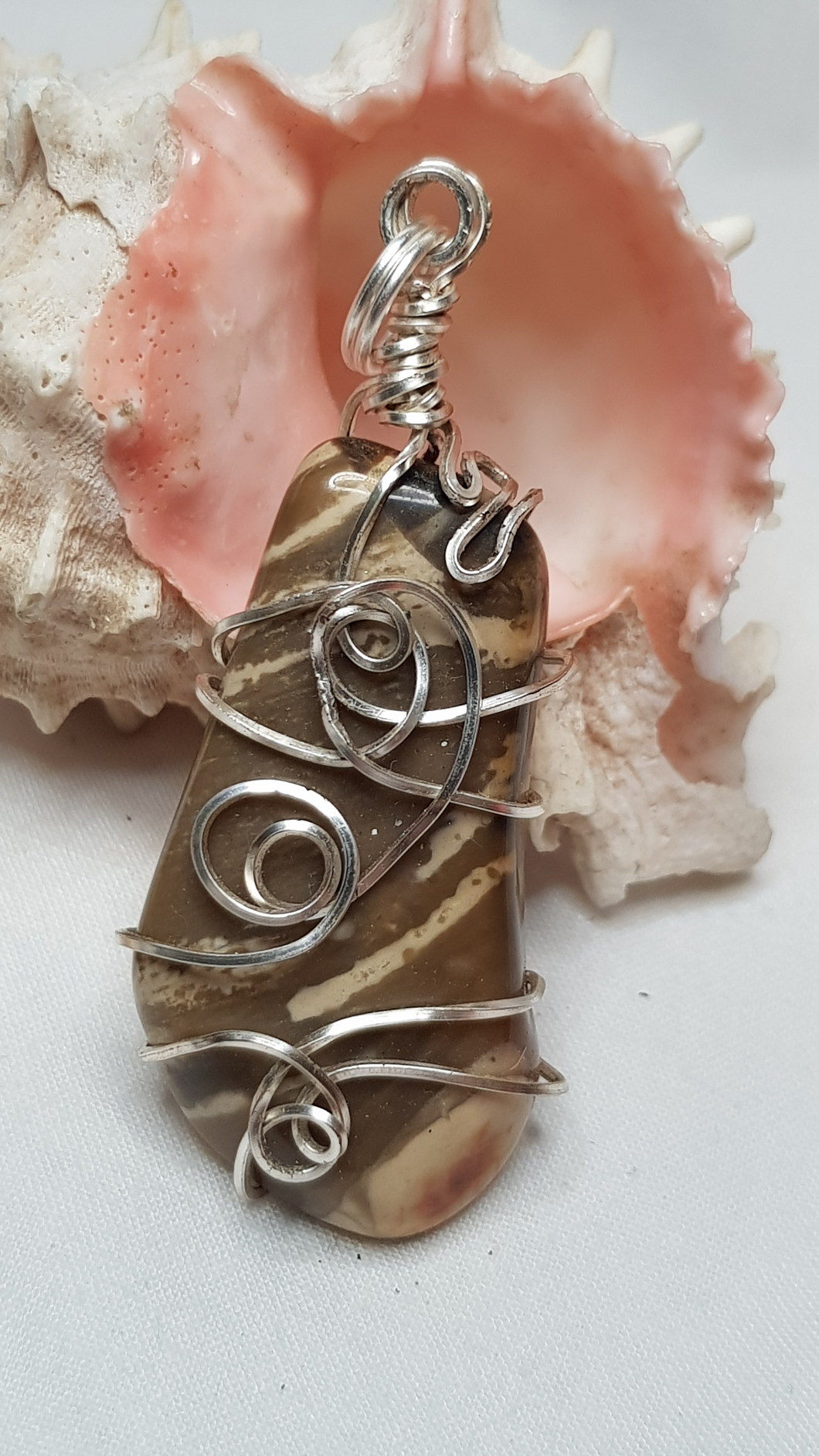 Silver Freeform Agate Pendant