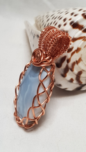 Load image into Gallery viewer, Copper Braided Larimar Cabochon Pendant
