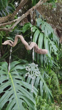 Load and play video in Gallery viewer, Driftwood &amp; Holographic Glitter Octopus Wind Chime Suncatcher
