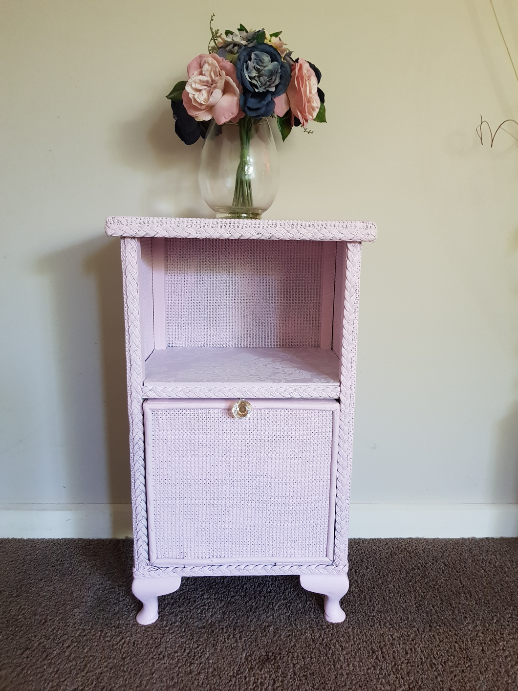 Pink Rattan Cabinet