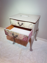 Load image into Gallery viewer, Shabby Chic Vintage Queen Anne Bedside Table
