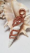 Load image into Gallery viewer, Copper Swirly Pearl Turret Seashell Pendant
